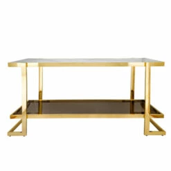 Buy โจ Sagebrook Home Metal, Marble Glass Console Table, Gold, White 31.0"H - 55.0" X 14.0" X 31.0" ๐ฏ