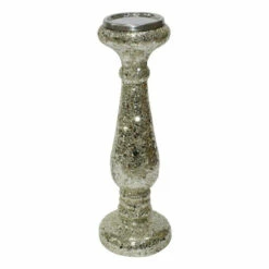 Top 10 🎁 Sagebrook Home 15" Silver Crackled Candle Holder 15.0"H - 5.0" X 5.0" X 15.0" 🧨