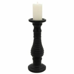 Budget ✨ Sagebrook Home 18" Textured Candle Holder, Black 18"H - 6.0" X 6.0" X 18.0" 👏 -Sagebrook Home Online Shop unnamed file 5580