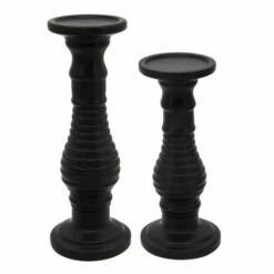 Budget ✨ Sagebrook Home 18" Textured Candle Holder, Black 18"H - 6.0" X 6.0" X 18.0" 👏 -Sagebrook Home Online Shop unnamed file 5581