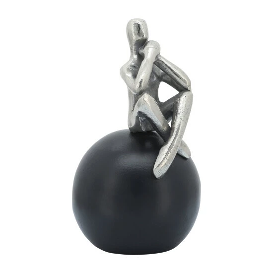 Buy โจ Sagebrook Home Metal, 9"h Thinking Man On Orb, Silver, Black 9.0"H - 5.0" X 5.0" X 9.0" ๐ 3 Buy โจ Sagebrook Home Metal, 9"h Thinking Man On Orb, Silver, Black 9.0"H - 5.0" X 5.0" X 9.0" ๐
