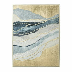 Budget 😉 Sagebrook Home 32X24 Hand Painted Canvas With High Foam And Foil 🧨