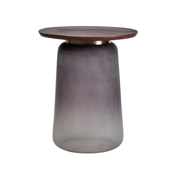 Discount ๐ Sagebrook Home Wooden Top, 22"h Side Table, Gls Base, Purple 22.0"H - 18.0" X 18.0" X 22.0" ๐งจ 3 Discount ๐ Sagebrook Home Wooden Top, 22"h Side Table, Gls Base, Purple 22.0"H - 18.0" X 18.0" X 22.0" ๐งจ