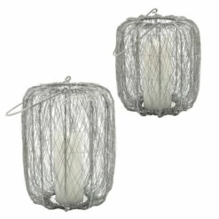 New 💯 Sagebrook Home Metal, 13"h Wire Lantern, Silver 13.0"H - 10.0" X 10.0" X 13.0" 🎉 -Sagebrook Home Online Shop unnamed file 5644