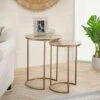 Best deal 👍 Sagebrook Home Set Of 2 Metal Side Tables, Cream 24.0"H - 18.0" X 18.0" X 24.0" ✔️ -Sagebrook Home Online Shop unnamed file 5699