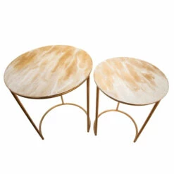 Best deal 👍 Sagebrook Home Set Of 2 Metal Side Tables, Cream 24.0"H - 18.0" X 18.0" X 24.0" ✔️ -Sagebrook Home Online Shop unnamed file 5705