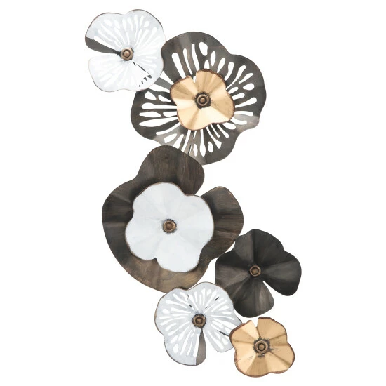 New ๐ Sagebrook Home Metal, 33" Flowers Wall Deco, Black, Gold 33.0"H ๐ 4 New ๐ Sagebrook Home Metal, 33" Flowers Wall Deco, Black, Gold 33.0"H ๐ - Image 2