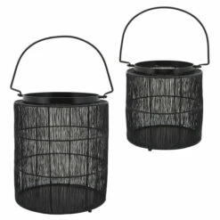 Best Sale 💯 Sagebrook Home Metal 15" Wire Lantern, Black 14.5"H - 12.0" X 12.0" X 14.5" ✨ -Sagebrook Home Online Shop unnamed file 5737