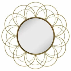 New 🎉 Sagebrook Home Metal 32" Flower Frame Mirror, Gold 1.0"H - 32.0" X 32.0" X 1.0" 👏