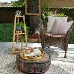 Best deal 🥰 Sagebrook Home 5" Dotted Planter With Wood Stand, Blue 5"H - 6.0" X 6.0" X 5.0" 😉