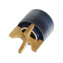 Best deal 🥰 Sagebrook Home 5" Dotted Planter With Wood Stand, Blue 5"H - 6.0" X 6.0" X 5.0" 😉 -Sagebrook Home Online Shop unnamed file 5827