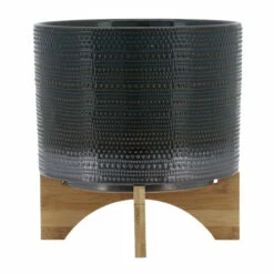 Discount 🔥 Sagebrook Home 10" Dotted Planter With Wood Stand, Green 11.0"H - 11.0" X 11.0" X 11.0" 👏 -Sagebrook Home Online Shop unnamed file 5829