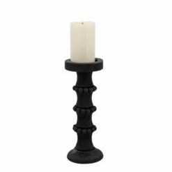 Best Sale ✔️ Sagebrook Home Wood, 13" Antique Style Candle Holder, Black 13"H - 5.0" X 5.0" X 13.0" 😉 -Sagebrook Home Online Shop unnamed file 5852