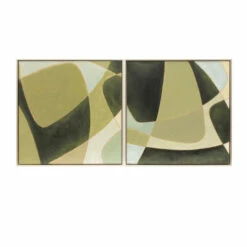 Promo 🤩 Sagebrook Home 25x25, Set Of 2, Abstract Oil Painting, Gold, Black 25"H ⭐