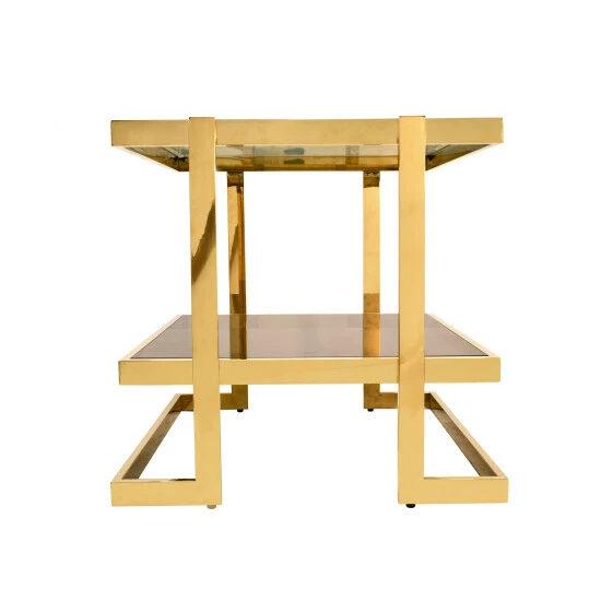 New ๐ Sagebrook Home Metal, Marble Glass Side Table, Gold, White 24.0"H - 24.0" X 24.0" X 24.0" ๐ 6 New ๐ Sagebrook Home Metal, Marble Glass Side Table, Gold, White 24.0"H - 24.0" X 24.0" X 24.0" ๐ - Image 4