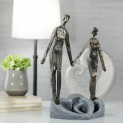 Best Sale 🥰 Sagebrook Home Polyresin 13" Couple Holding Hands, Bronze 13"H - 10.0" X 5.0" X 13.0" 🔥