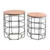 Coupon ⭐ Sagebrook Home Metal, Wood, Set Of 2 21, 23"h Side Tables, Black 23.0"H - 18.0" X 18.0" X 23.0" ⌛ -Sagebrook Home Online Shop unnamed file 5899