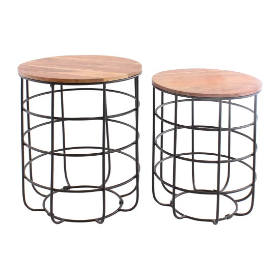 Coupon ⭐ Sagebrook Home Metal, Wood, Set Of 2 21, 23"h Side Tables, Black 23.0"H - 18.0" X 18.0" X 23.0" ⌛ 3 Coupon ⭐ Sagebrook Home Metal, Wood, Set Of 2 21, 23"h Side Tables, Black 23.0"H - 18.0" X 18.0" X 23.0" ⌛