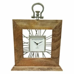 Discount ✔️ Sagebrook Home 13x16" Mango Wood Table Clock, Natural 16"H - 13.0" X 3.5" X 16.0" 🎁