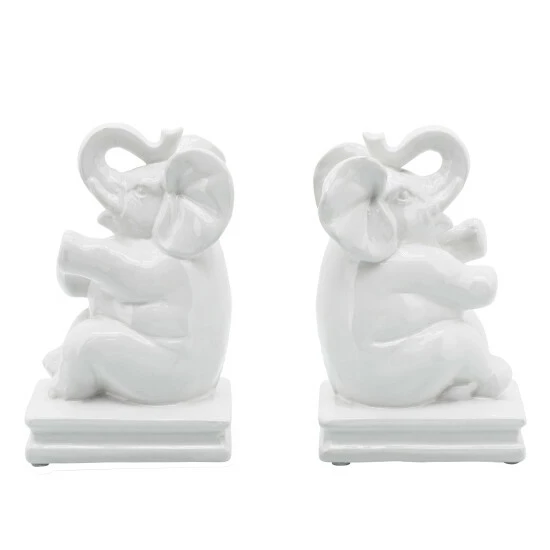 Cheap π₯ Sagebrook Home Cer, Set Of 2 7" Elephant Bookends, White 6.574803"H - 6.69" X 3.82" X 6.57" π― 4 Cheap π₯ Sagebrook Home Cer, Set Of 2 7" Elephant Bookends, White 6.574803"H - 6.69" X 3.82" X 6.57" π― - Image 2
