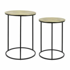 Outlet ๐ฅฐ Sagebrook Home Set Of 2 Metal 20, 23" Round Side Table, Gold, Blk 23.0"H - 16.0" X 16.0" X 23.0" ๐งจ