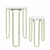 Deals ❤️ Sagebrook Home Metal, Set Of 2 22, 28" End Tables, White, Gld 28.0"H - 16.0" X 16.0" X 28.0" 🌟 -Sagebrook Home Online Shop unnamed file 5935
