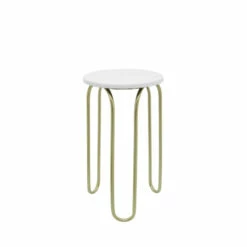 Deals ❤️ Sagebrook Home Metal, Set Of 2 22, 28" End Tables, White, Gld 28.0"H - 16.0" X 16.0" X 28.0" 🌟 -Sagebrook Home Online Shop unnamed file 5937