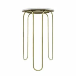 Deals ❤️ Sagebrook Home Metal, Set Of 2 22, 28" End Tables, White, Gld 28.0"H - 16.0" X 16.0" X 28.0" 🌟 -Sagebrook Home Online Shop unnamed file 5938