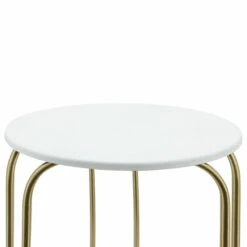 Deals ❤️ Sagebrook Home Metal, Set Of 2 22, 28" End Tables, White, Gld 28.0"H - 16.0" X 16.0" X 28.0" 🌟 -Sagebrook Home Online Shop unnamed file 5940