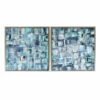 Buy 🥰 Sagebrook Home 26x26, Set Of 2, Squares Oil Painting, Blue 25.6"H ⭐
