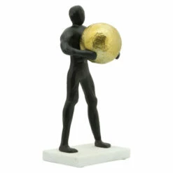 Cheapest 😍 Sagebrook Home Metal 12"h Man Carrying Ball, Black, Gold 12.0"H - 6.0" X 5.0" X 12.0" 🥰 -Sagebrook Home Online Shop unnamed file 5969