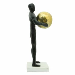 Cheapest 😍 Sagebrook Home Metal 12"h Man Carrying Ball, Black, Gold 12.0"H - 6.0" X 5.0" X 12.0" 🥰 -Sagebrook Home Online Shop unnamed file 5970
