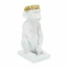 Cheap 🤩 Sagebrook Home Res, 14" Monkey Figurine Flower Crown, Wht, Gold 14.0"H - 9.0" X 6.0" X 14.0" 🎉