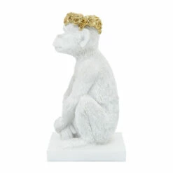 Cheap 🤩 Sagebrook Home Res, 14" Monkey Figurine Flower Crown, Wht, Gold 14.0"H - 9.0" X 6.0" X 14.0" 🎉 -Sagebrook Home Online Shop unnamed file 5974