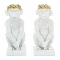 Cheap 🤩 Sagebrook Home Res, 14" Monkey Figurine Flower Crown, Wht, Gold 14.0"H - 9.0" X 6.0" X 14.0" 🎉 -Sagebrook Home Online Shop unnamed file 5976