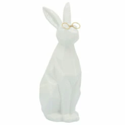 Cheap 👏 Sagebrook Home Ceramic, 11"h Bunny With Glasses, White,gold - 5" X 4" X 11" ⌛ -Sagebrook Home Online Shop unnamed file 5979