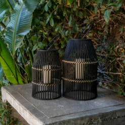Brand new 👍 Sagebrook Home Bamboo 20" Lantern, Black 20"H - 12.25" X 12.25" X 20.0" 😍 -Sagebrook Home Online Shop unnamed file 598