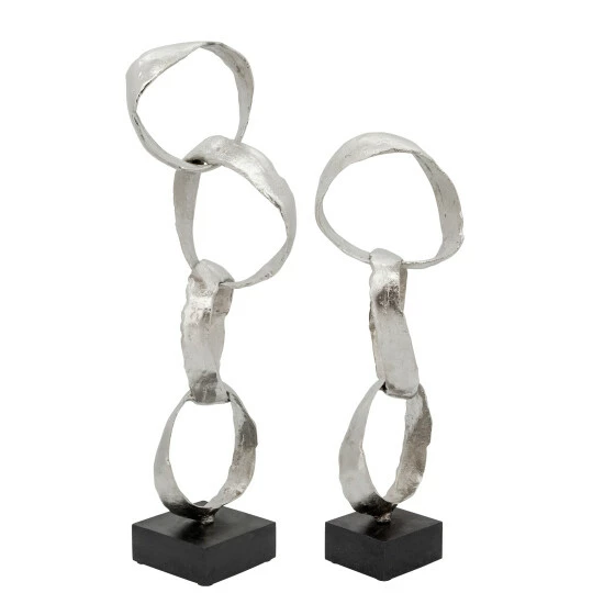 Promo β Sagebrook Home 20"h Stacking Rings, Silver 20.0"H - 6.0" X 7.0" X 20.0" π 5 Promo β Sagebrook Home 20"h Stacking Rings, Silver 20.0"H - 6.0" X 7.0" X 20.0" π - Image 3