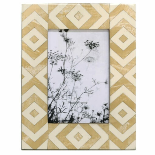 Wholesale 💯 Sagebrook Home Resin, 4x6 Diamond Photo Frame, Beige 8.5"H 💯 -Sagebrook Home Online Shop unnamed file 6093