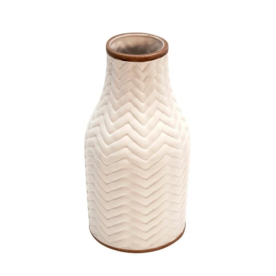 New π Sagebrook Home 10" Chevron Vase, White 10"H π₯ 4 New π Sagebrook Home 10" Chevron Vase, White 10"H π₯ - Image 2