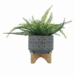 Budget 🛒 Sagebrook Home Ceramic 7" Swirl Planter On Stand, Gray 8"H - 7.0" X 7.0" X 8.0" 🔔 -Sagebrook Home Online Shop unnamed file 655