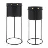 Best deal ✔️ Sagebrook Home Metal, Set Of 2 20, 24"h Round Planters, Black 24.0"H - 10.0" X 10.0" X 24.0" 🎁 -Sagebrook Home Online Shop unnamed file 683