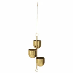New ⌛ Sagebrook Home Metal 4" 3-hanging Planters, Gold 20"H - 4.0" X 4.0" X 20.0" 🛒