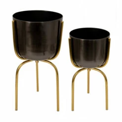 Discount 🧨 Sagebrook Home Metal 25" Planter On Tripod, Gunmetal, Gold 24.5"H - 12.0" X 12.0" X 24.5" 🧨 -Sagebrook Home Online Shop unnamed file 707