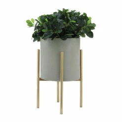 Buy 💯 Sagebrook Home Set Of 2 Planter On Metal Stand, Putty, Gld 23.0"H - 14.0" X 14.0" X 23.0" 🥰 -Sagebrook Home Online Shop unnamed file 737
