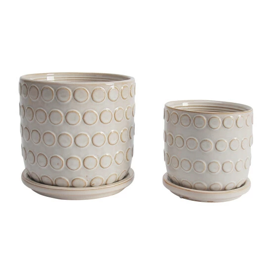 Best deal π― Sagebrook Home Ceramic Set Of 2 5, 6" Bubbles Planter With Saucer, Beige 6.0"H - 6.0" X 6.0" X 6.0" π 3 Best deal π― Sagebrook Home Ceramic Set Of 2 5, 6" Bubbles Planter With Saucer, Beige 6.0"H - 6.0" X 6.0" X 6.0" π