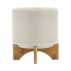 Cheap ❤️ Sagebrook Home Ceramic 8" Planter On Stand, White, Tan Dot 9.0"H - 8.0" X 8.0" X 9.0" 🌟 -Sagebrook Home Online Shop unnamed file 755