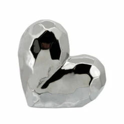 Cheapest 😀 Sagebrook Home Silver Ceramic Heart 8" 7.75"H - 7.75" X 3.25" X 7.75" 🛒 -Sagebrook Home Online Shop unnamed file 762