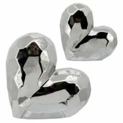 Cheapest 😀 Sagebrook Home Silver Ceramic Heart 8" 7.75"H - 7.75" X 3.25" X 7.75" 🛒 -Sagebrook Home Online Shop unnamed file 765