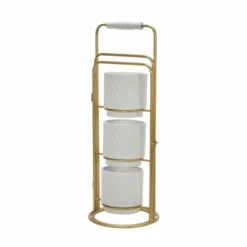 Best deal 🛒 Sagebrook Home Metal 22" 3-tier Foldable Planters, White, Gold 22"H - 16.0" X 12.0" X 22.0" ⭐ -Sagebrook Home Online Shop unnamed file 775